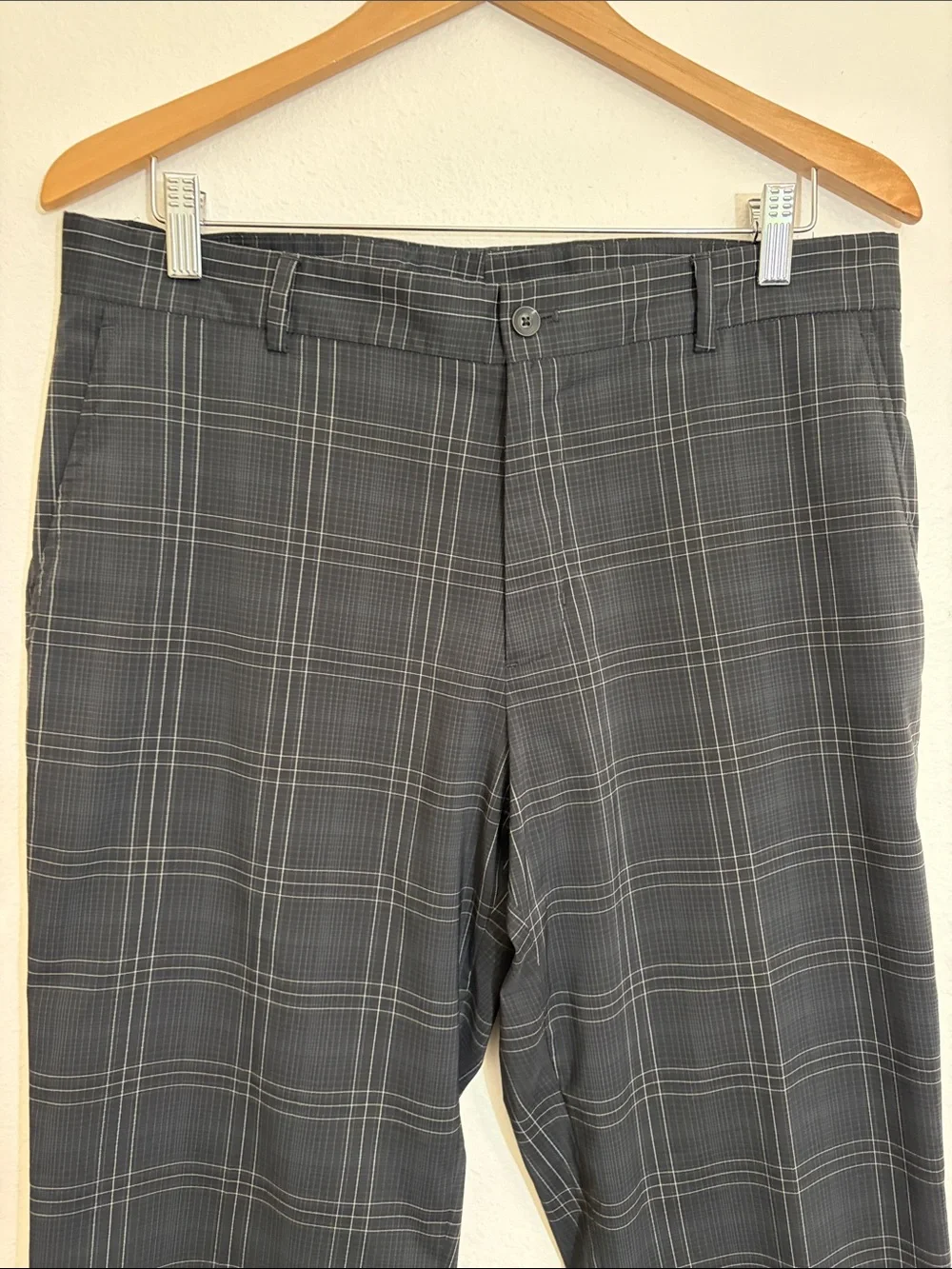 Slazenger Black Gray Plaid Golf Pants